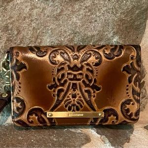 RARE Brahmin Leather Fresco Damask Wallet Wristlet
